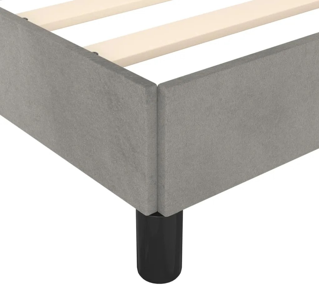 Estrutura de cama sem colchão 140x200 cm veludo cinzento-claro