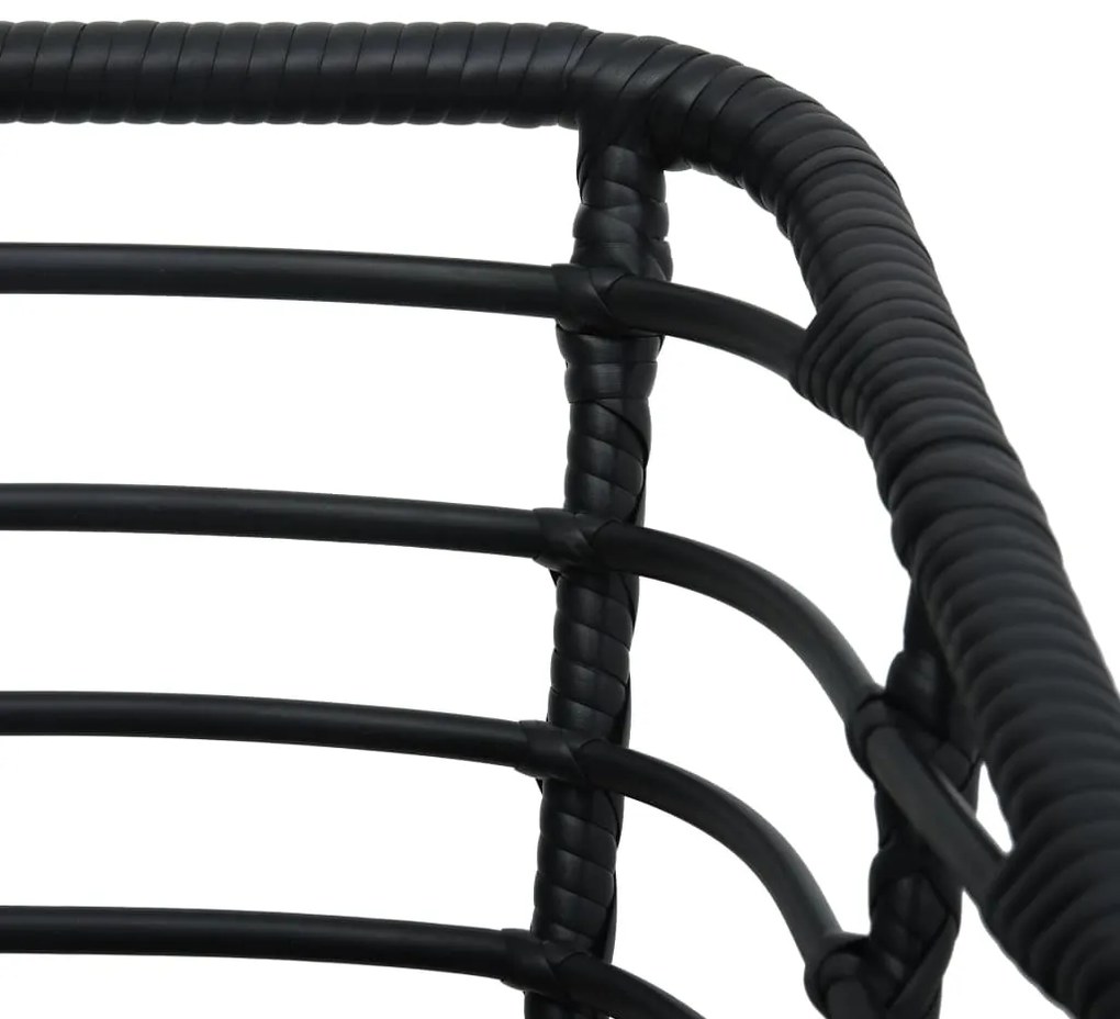 Cadeiras de jardim com almofadões 2 pcs vime PE preto