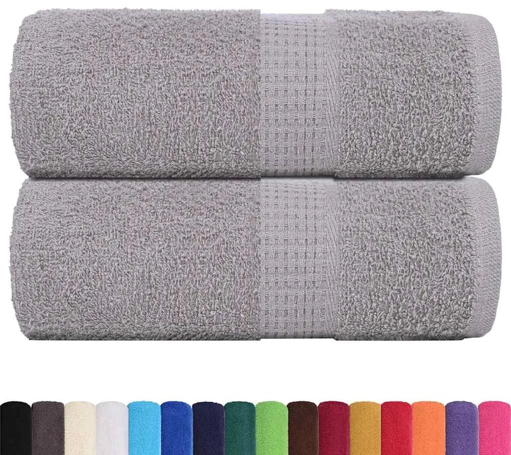 Toalhas de bidé 2 pcs 30x50 cm 360 gsm 100% algodão cinzento