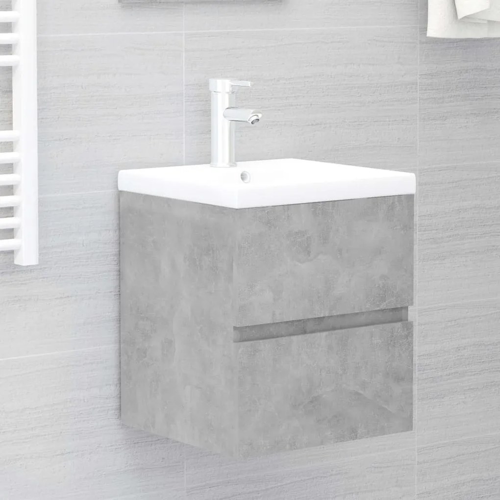 804732 vidaXL Armário lavatório 41x38,5x45 cm contraplacado cinzento cimento