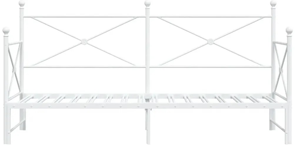 Cama de dia com gavetão sem colchão 80x200 cm aço branco