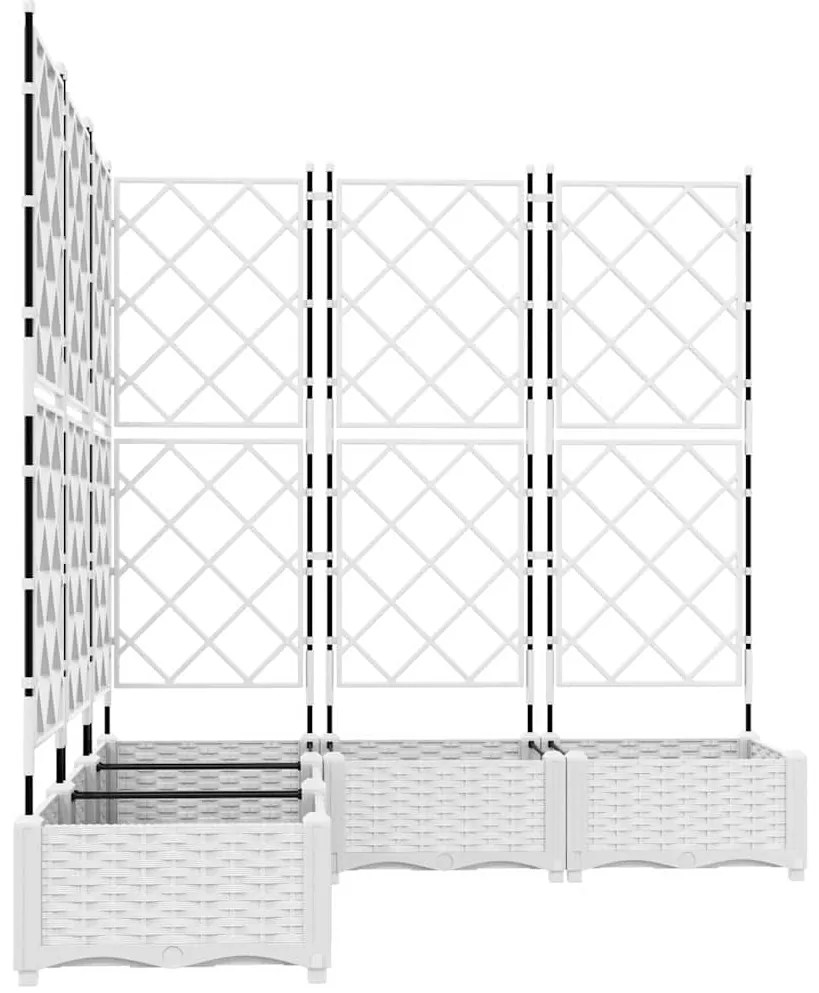 Vaso de Jardim com Treliça 5 pcs Branco 120x120x125.5 cm