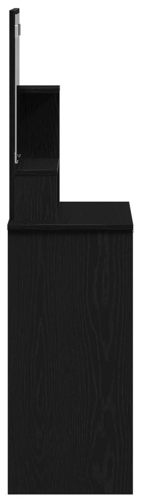 Mesa de Maquilhagem em Carvalho Preto com Espelho - 86,5 x 35 x 136 cm