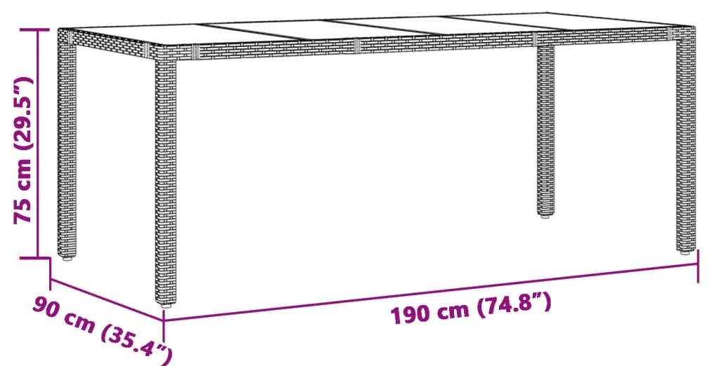 9 pcs conjunto de jantar p/ jardim c/ almofadões vime PE cinza