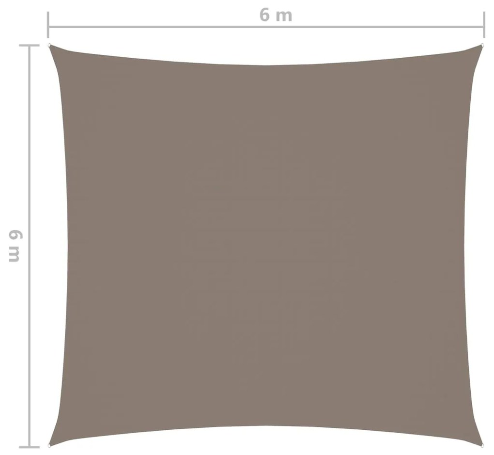 Para-sol vela tecido oxford quadrado 6x6 m cinzento-acastanhado