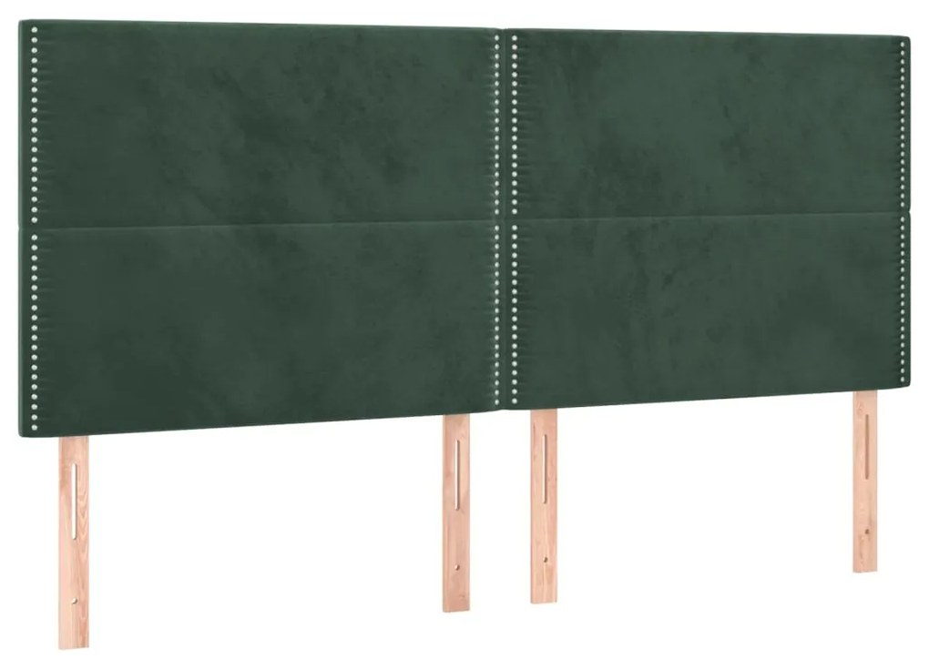 Estrutura de cama c/ cabeceira 180x200 cm veludo verde-escuro