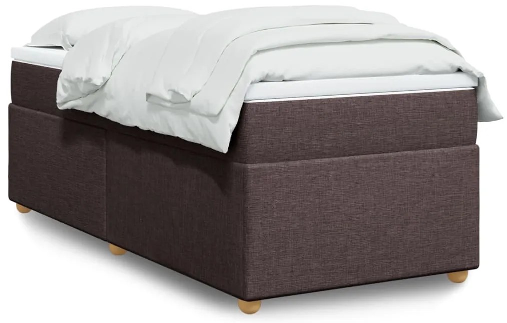 Cama com molas/colchão 90x190 cm tecido castanho-escuro
