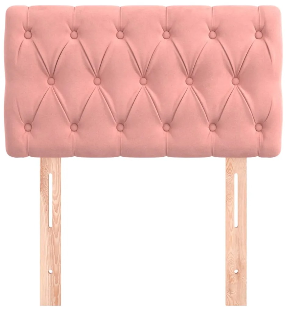 Cabeceira de cama veludo 80x7x78/88 cm rosa