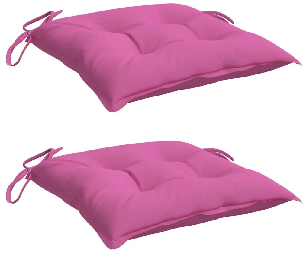 Almofadões para cadeira 2 pcs 40x40x7 cm tecido rosa