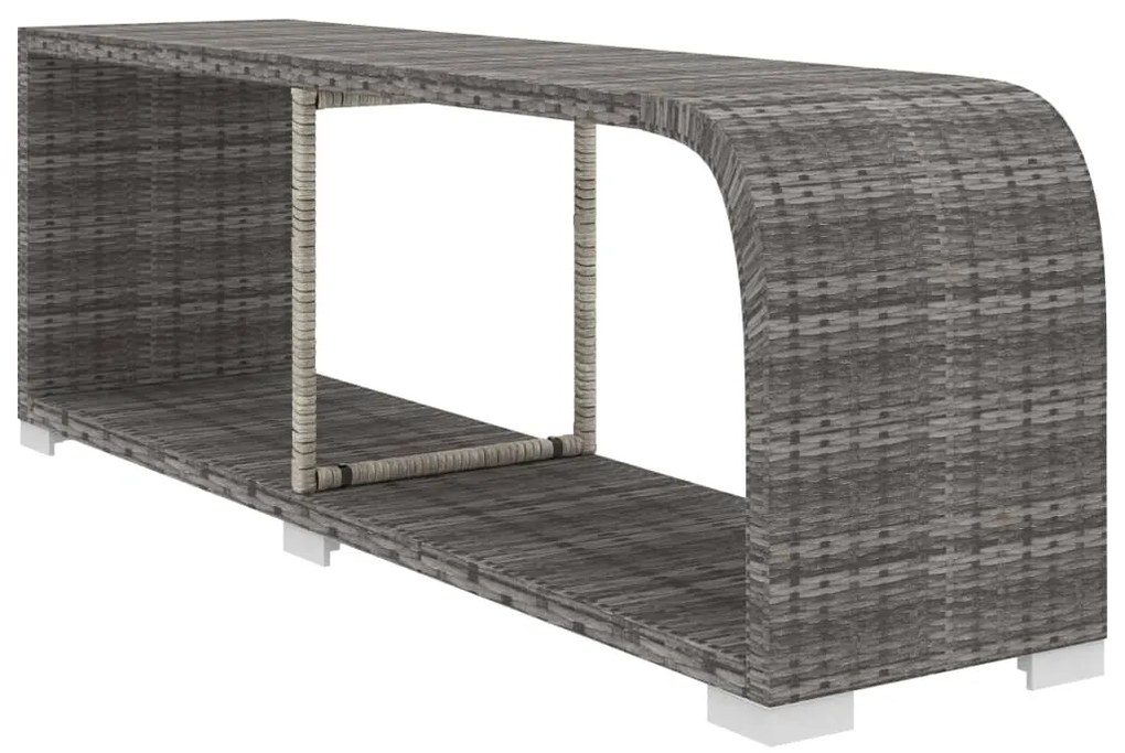 11 pcs conjunto lounge de jardim c/ almofadões vime PE cinzento