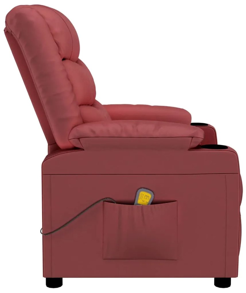 Poltrona reclinável couro artificial vermelho tinto