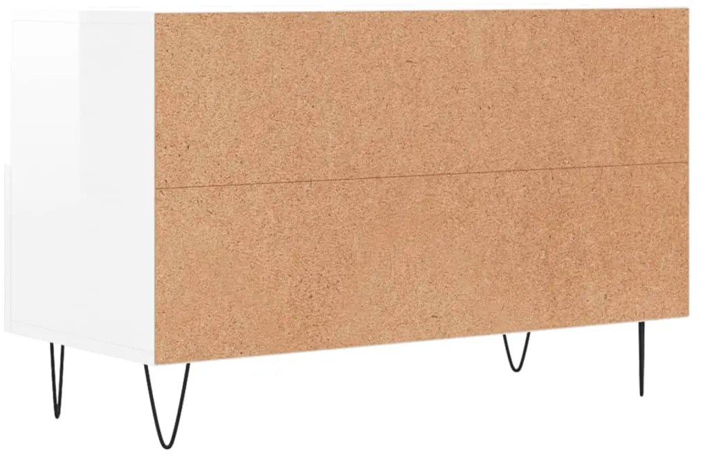 Móvel de TV 80x36x50 cm derivados de madeira branco brilhante