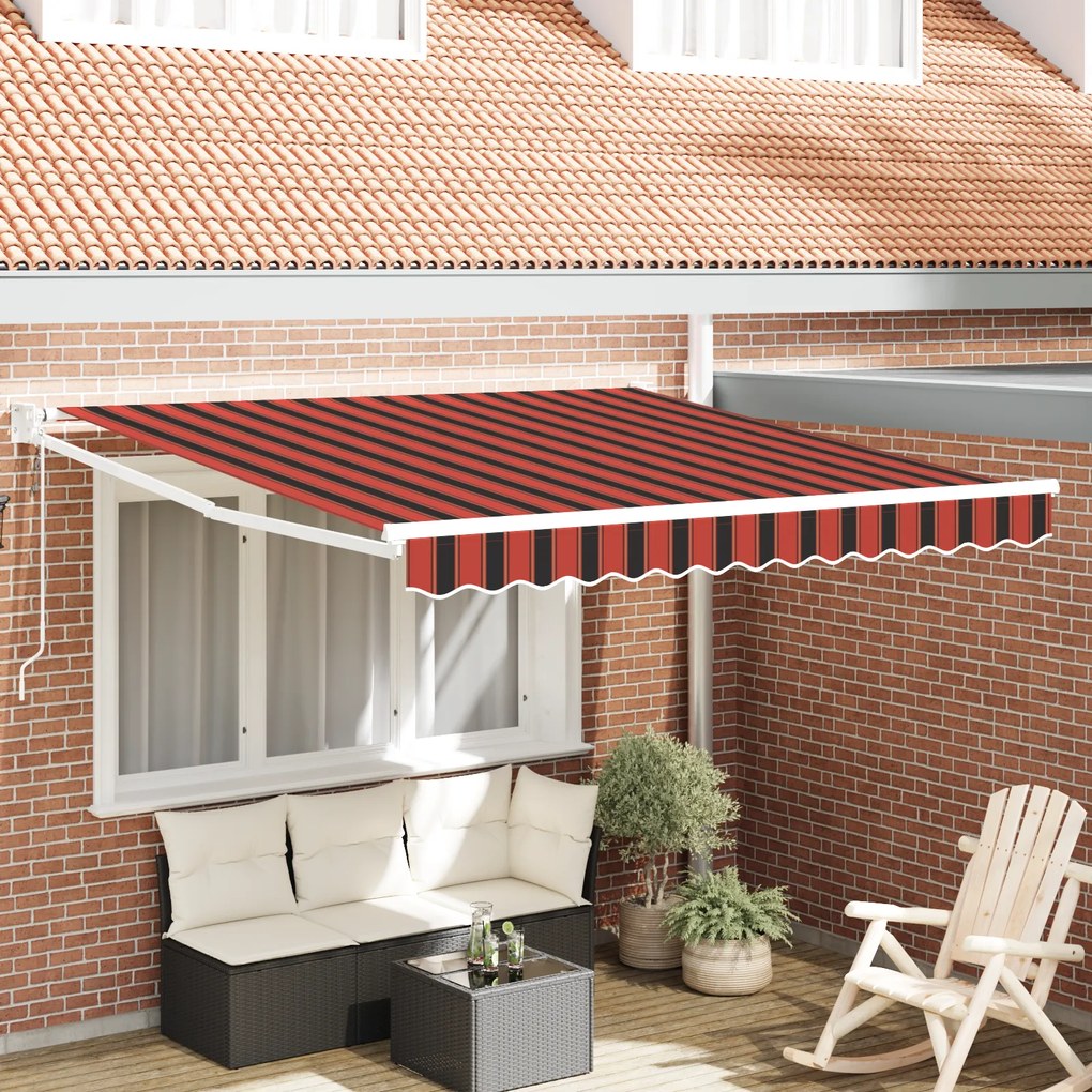 vidaXL Toldo Retrátil Automático Laranja e Castanho 300x250 cm
