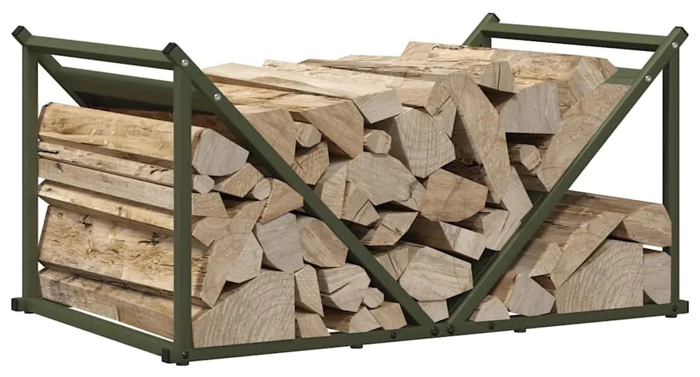 Suporte para lenha aço laminado a frio verde azeitona