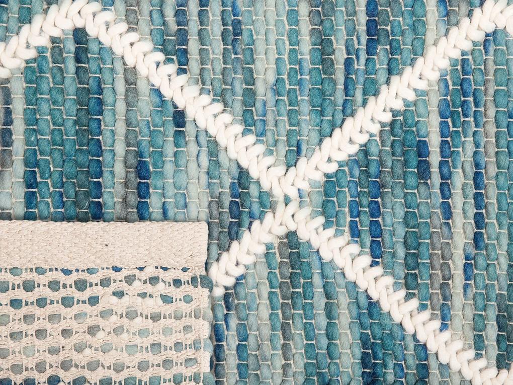 Tapete de lã azul 160 x 230 cm BELENLI Beliani