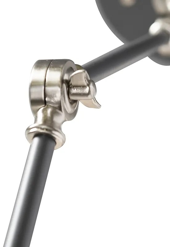 Candeeiro de parede industrial cinzento ajustável - Dazzle