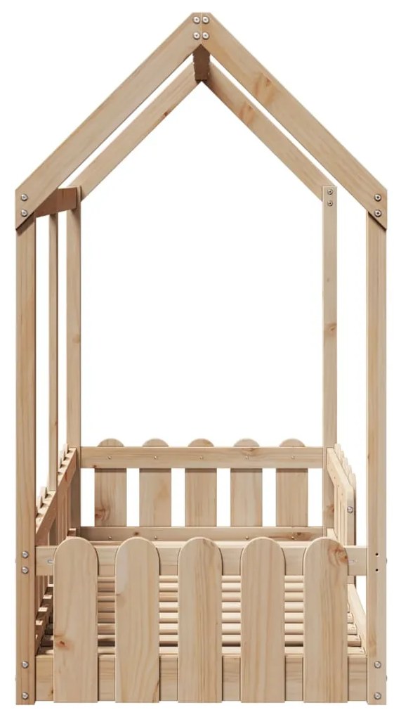 Cama infantil formato casa 70x140 cm madeira de pinho maciça