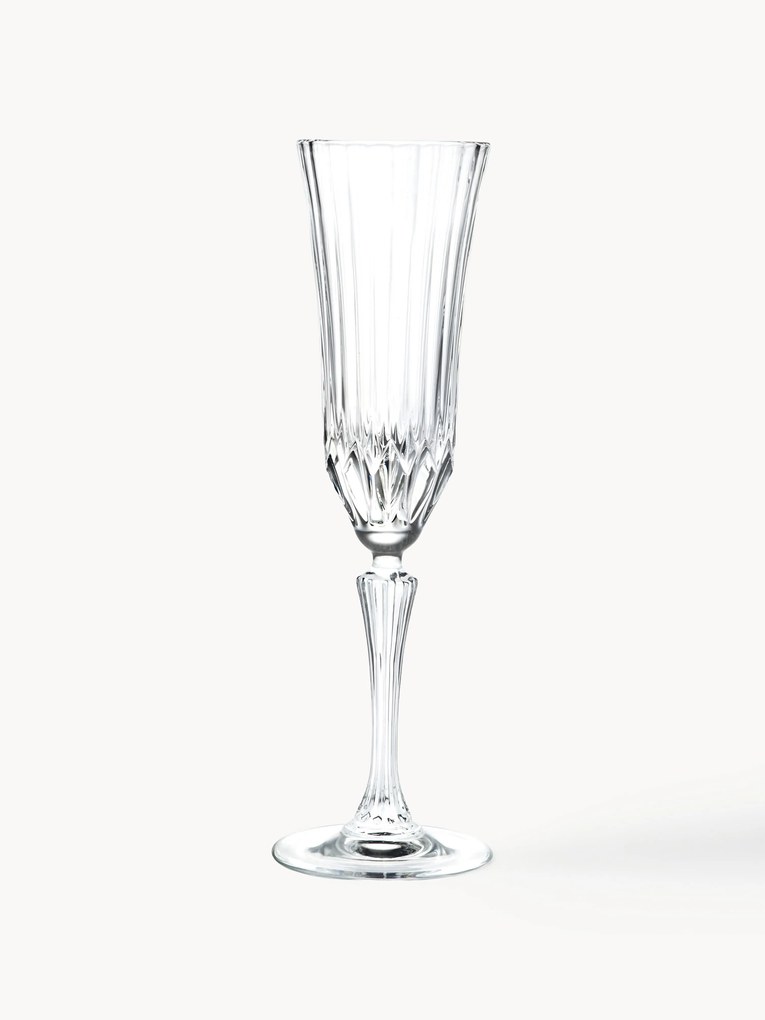 Copos de champanhe de cristal com padrão em relevo Adagio, conjunto de 6
