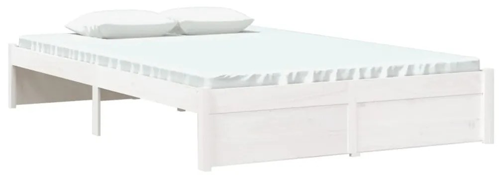 Estrutura cama pequena casal 120x190 cm pinho maciço branco