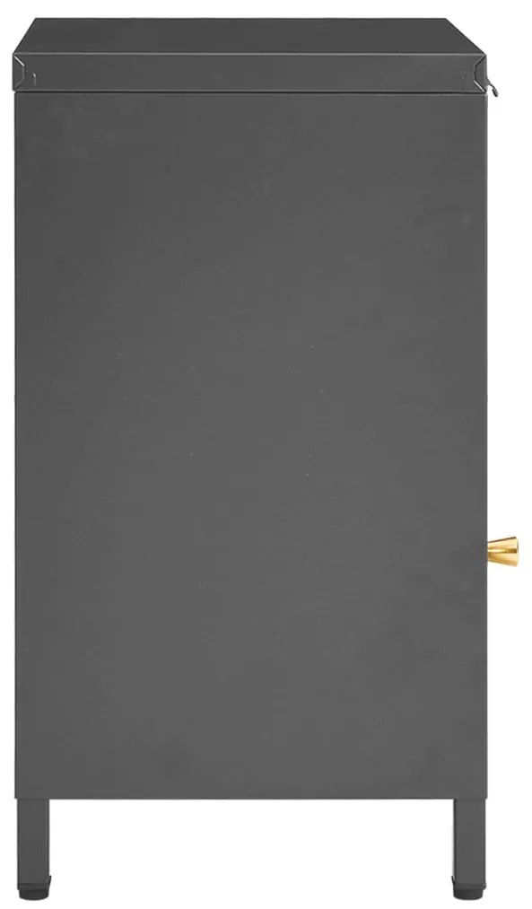 Mesa de cabeceira 40x30x54,5 cm vidro e aço antracite