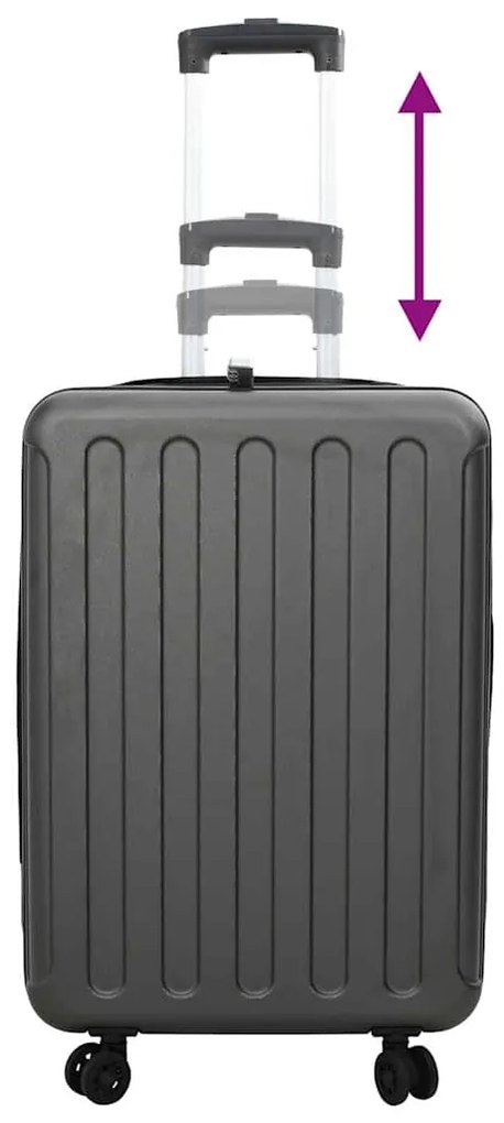 Mala Dobrável Casco Duro 24'' Cinza Escura 43x27x66 cm ABS
