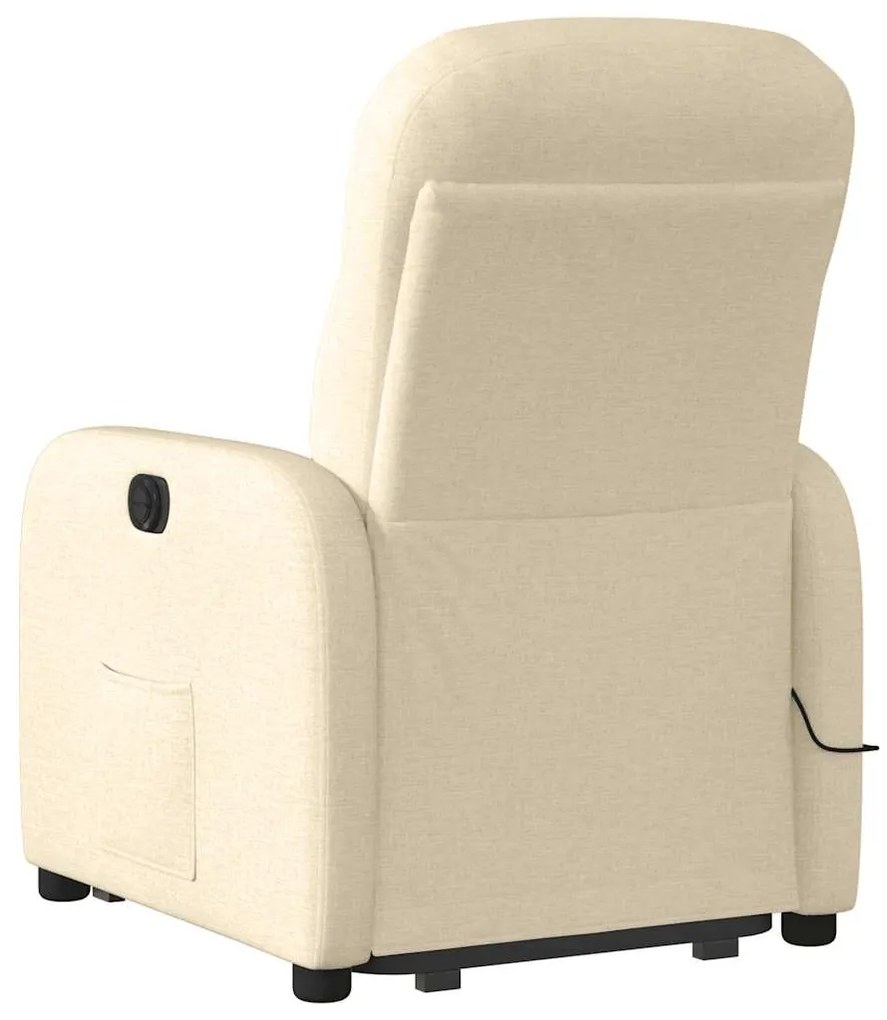 Poltrona elevatória de massagens tecido cor creme