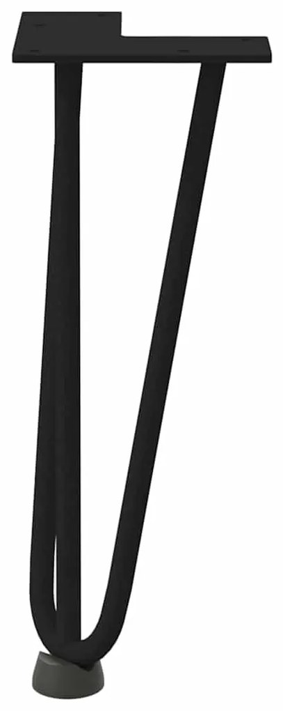 Pernas de grampo para mesa de centro 4 peças pretas 30 cm aço maciço