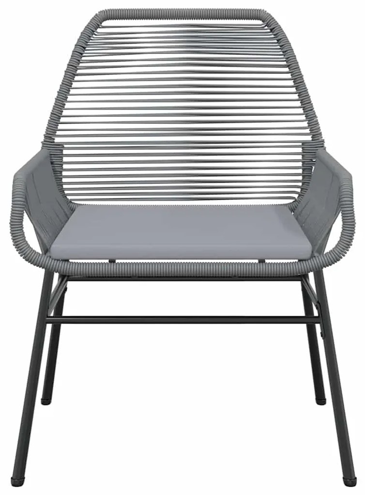 Conjunto jantar jardim 7 peças almofadas vidro vime cinzento PE