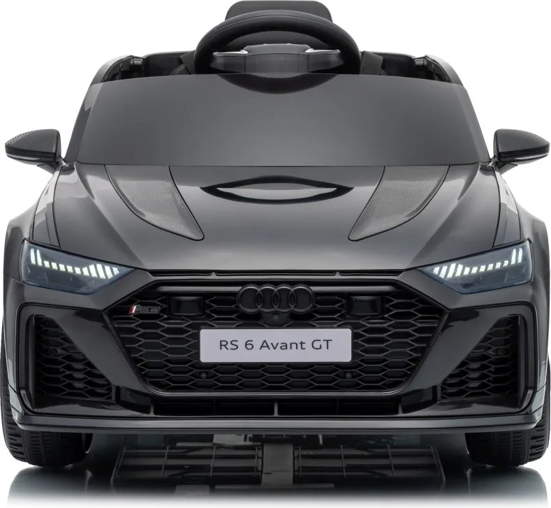 Carro elétrico para Crianças 12V 4x4 Audi RS6 Avant GT Rodas de espuma EVA, Assento Couro ecológico Preto