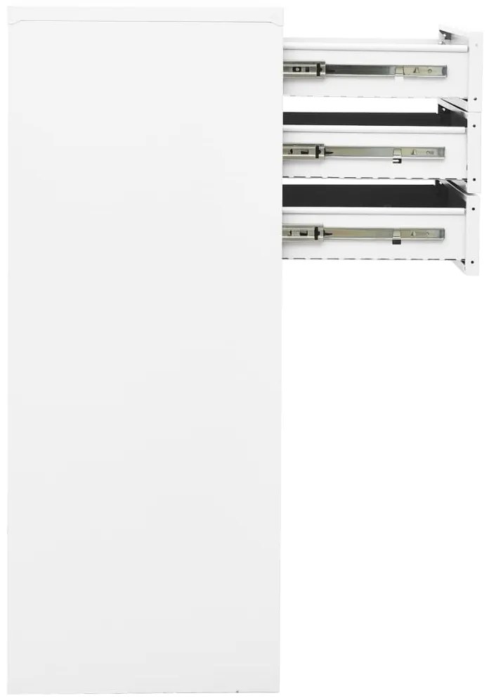 Armário de escritório 90x40x102 cm aço branco