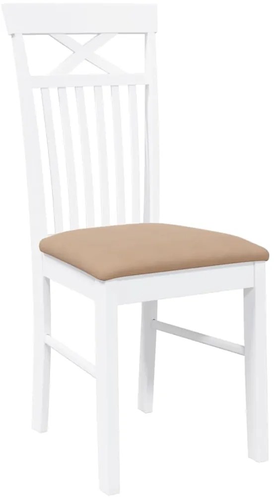 Cadeiras de jantar com almofadões 2 pcs madeira maciça branco