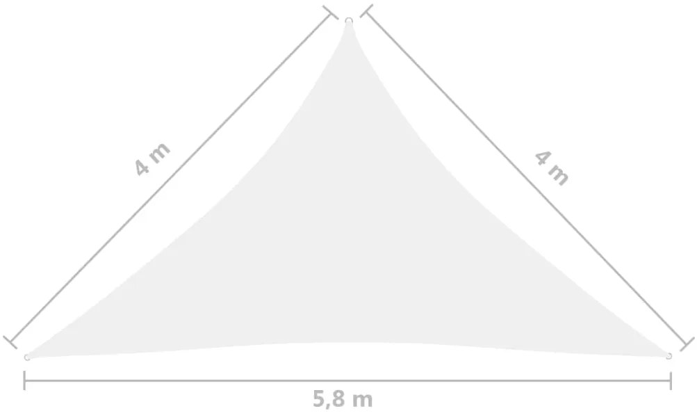 Para-sol estilo vela tecido oxford triangular 4x4x5,8 m branco