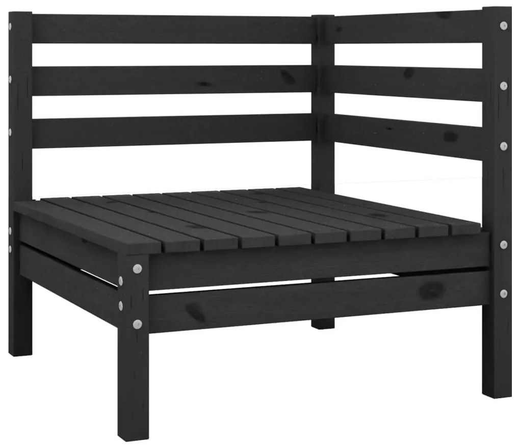 9 pcs conjunto lounge de jardim pinho maciço preto