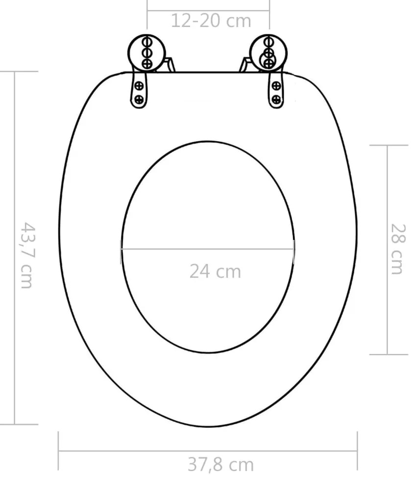 Assentos sanita 2 pcs c/ tampas fecho suave MDF design seixos