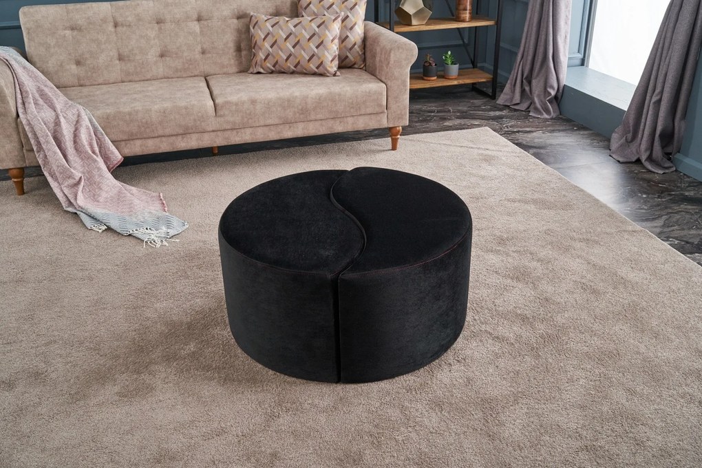 Pouffe Alis Puf – Anthracite/Pink – 80x40x80 cm