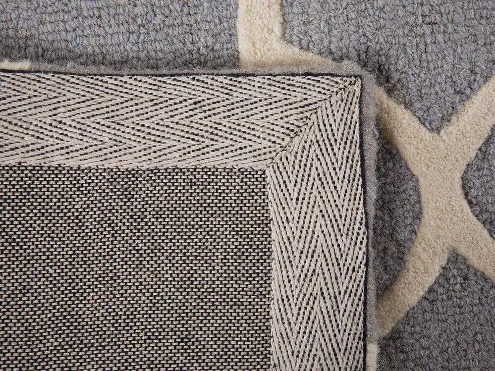 Tapete de lã cinzenta 160 x 230 cm SILVAN Beliani