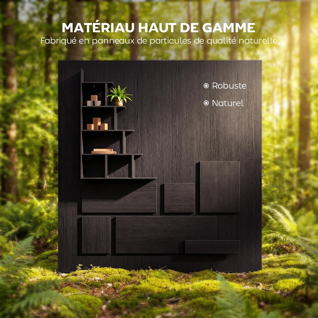 Estante-biblioteca  102 x 30 x 160 cm divisória de espaço em estilo industrial, em forma de escada, com 5 prateleiras, cor preta