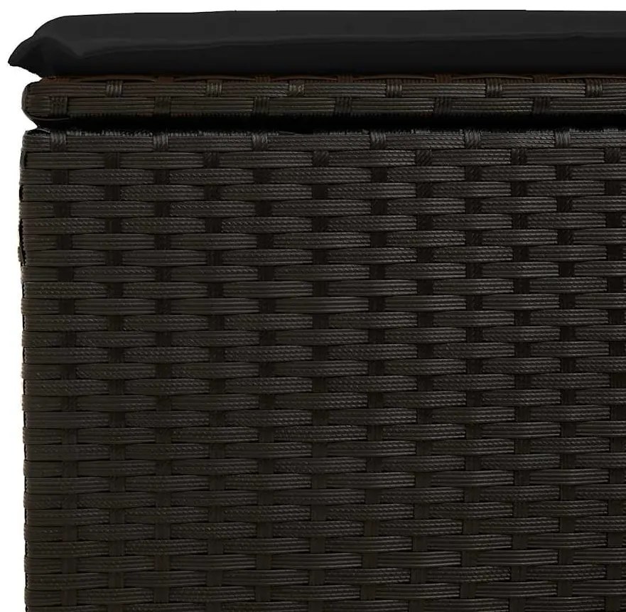2 pcs conjunto sofás jardim c/ almofadões vime PE/acácia preto