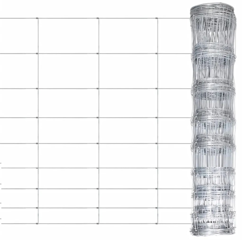 Cerca de jardim 50x1,2 m aço galvanizado prateado