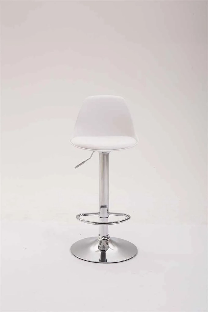 Banco alto Kiel em couro sintético 39 x 82-104 x 43 cm Branco