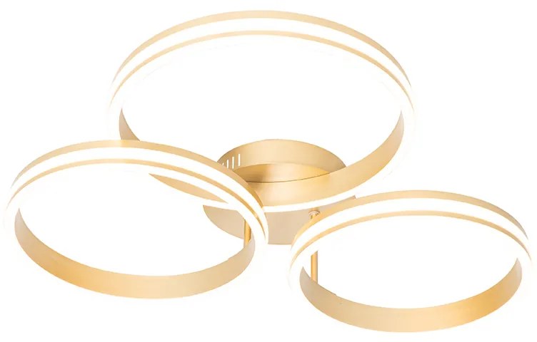 Candeeiro de teto em latão com LED regulável em 3 níveis 3 luzes - Navara Design