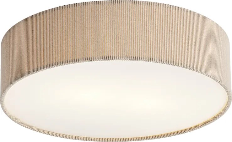 Plafon moderno taupe com abajur de veludo 38cm 2-luzes - Luz