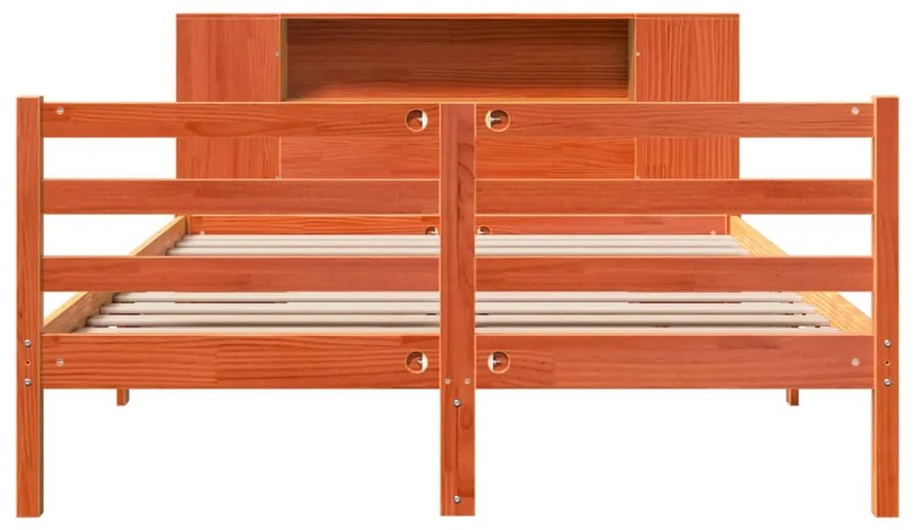Cama com estante sem colchão 140x190 cm pinho maciço