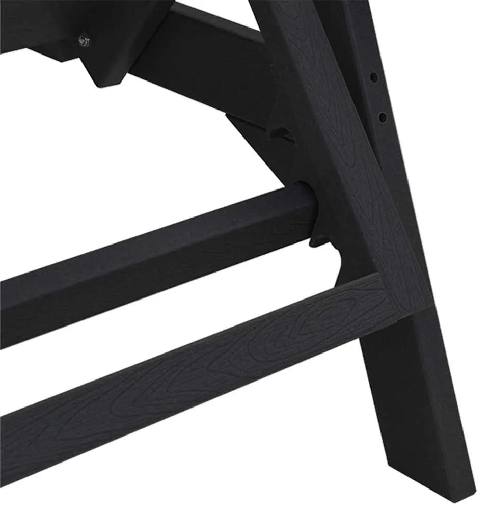 Cadeira de Sol Preta 53x162x98.5 cm HDPE