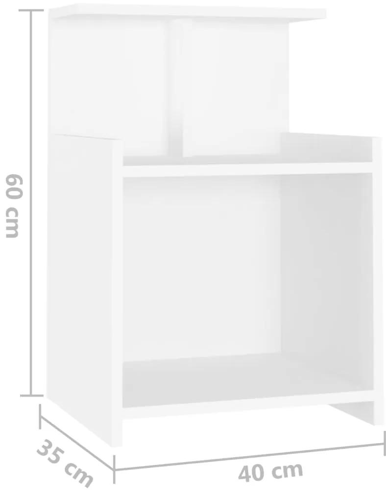Mesa de cabeceira 40x35x60 cm contraplacado branco