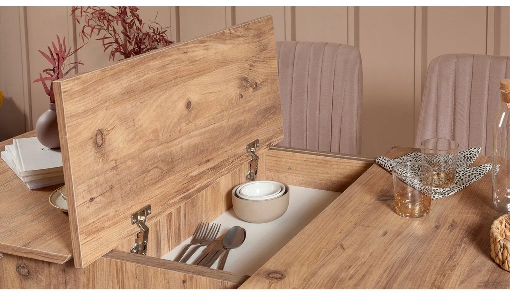 Conjunto de Mesa de Jantar Extensível e Cadeiras Vina – Pinho Atlântic