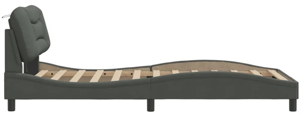 Estrutura de cama com LED sem colchão 100x200 cm tecido