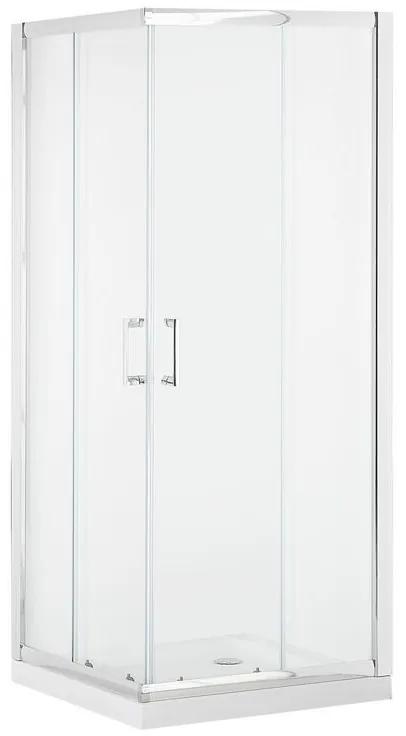Cabine de duche com vidro temperado prateada 90 x 90 x 185 cm TELA Beliani