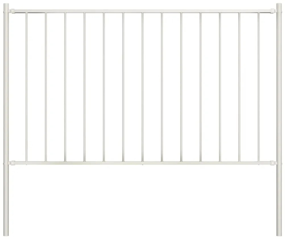 Painel de vedação c/ postes aço revestido a pó 1,7x1,25m branco