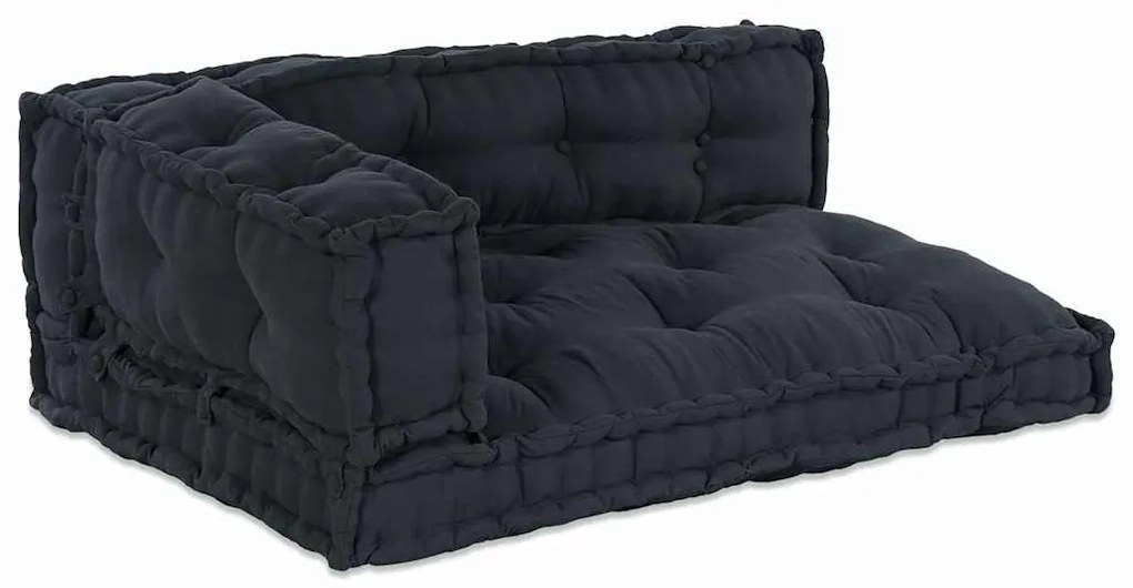 vidaXL Almofada de Sofá Pallet 3 pcs Antracite Largo Algodão